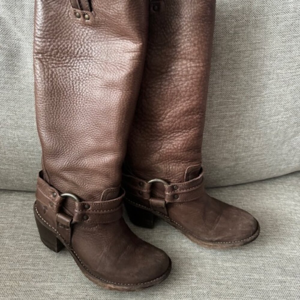 Frye Carmen Harness Tall Boots, Size 6.5